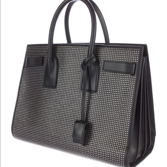 Saint Laurent Medium Sac de Jour with silver-tone - Picture 1 of 5